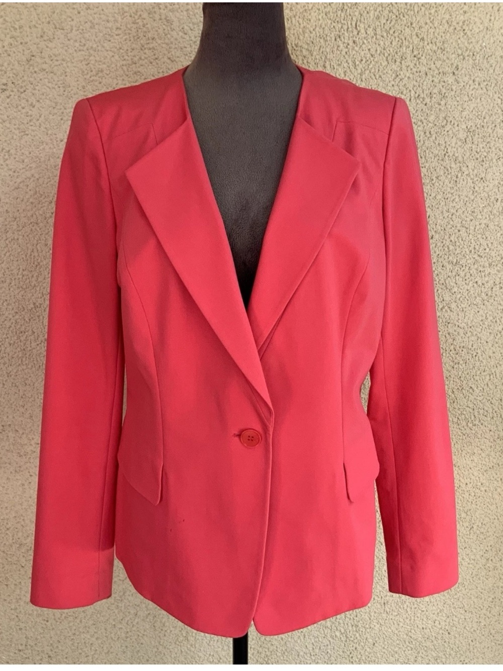 Lafayette 148 New York Coral Pink Cotton Blend Blazer Size 10